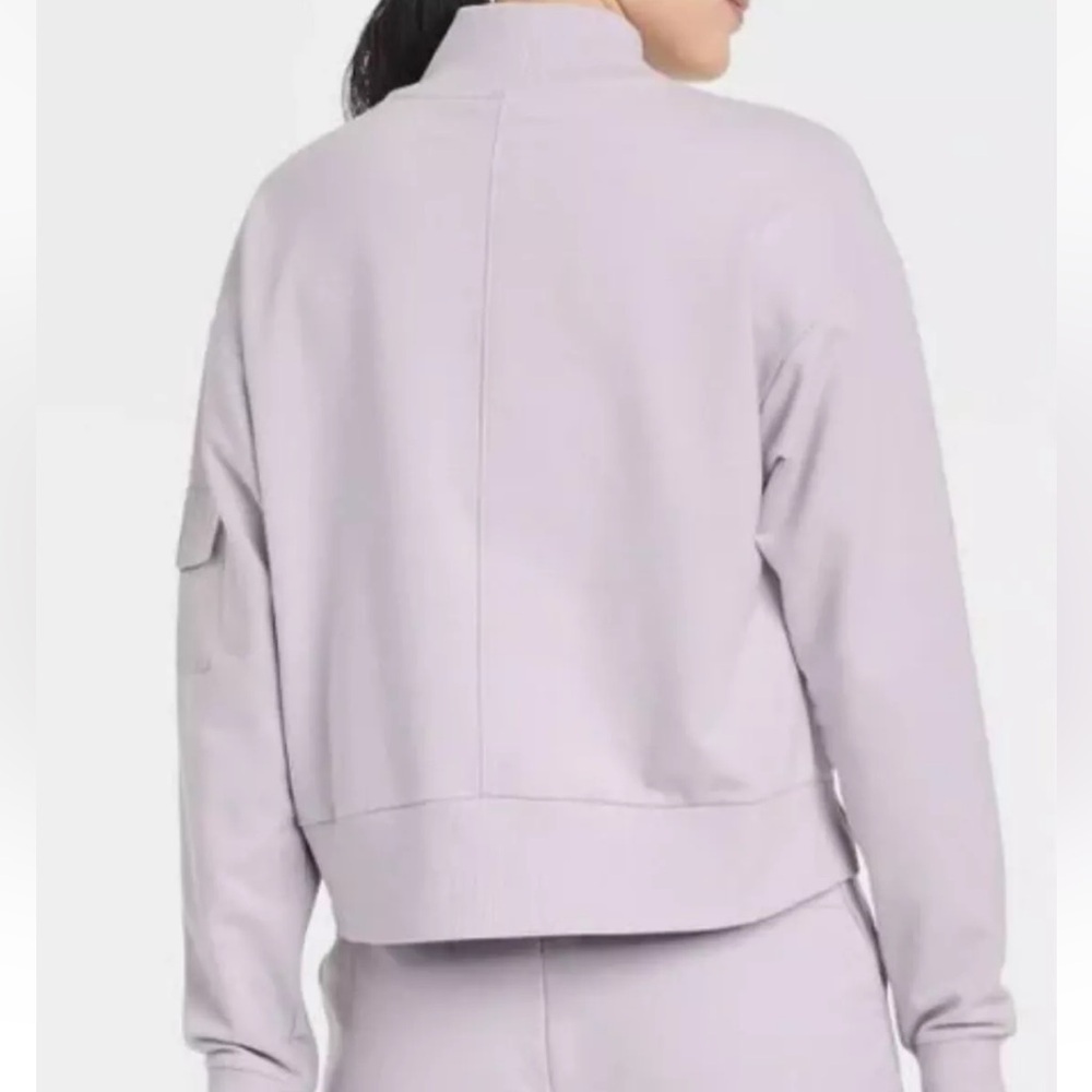 All In Motion French Terry Sweatshirt Lilac Purple Thumb Hole Women Size M - Picture 2 of 16